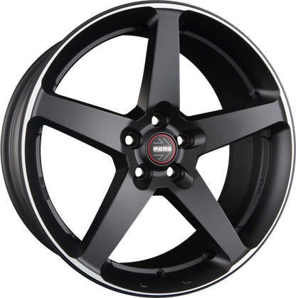 Momo Five black matt polish Alufelge 8x17 Zoll ET42 LK 5x112 ML72.3 – Bild 4