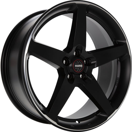 Momo Five black matt polish 8.5x19 ET38 - LK5/112 ML79.6