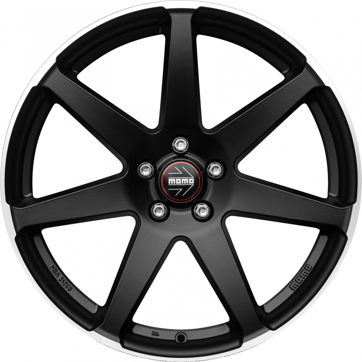 Momo Seven black matt polish 8x18 ET42 - LK5/112 ML72.3