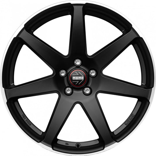 Momo Seven black matt polish 8.5x19 ET30 - LK5/112 ML79.6