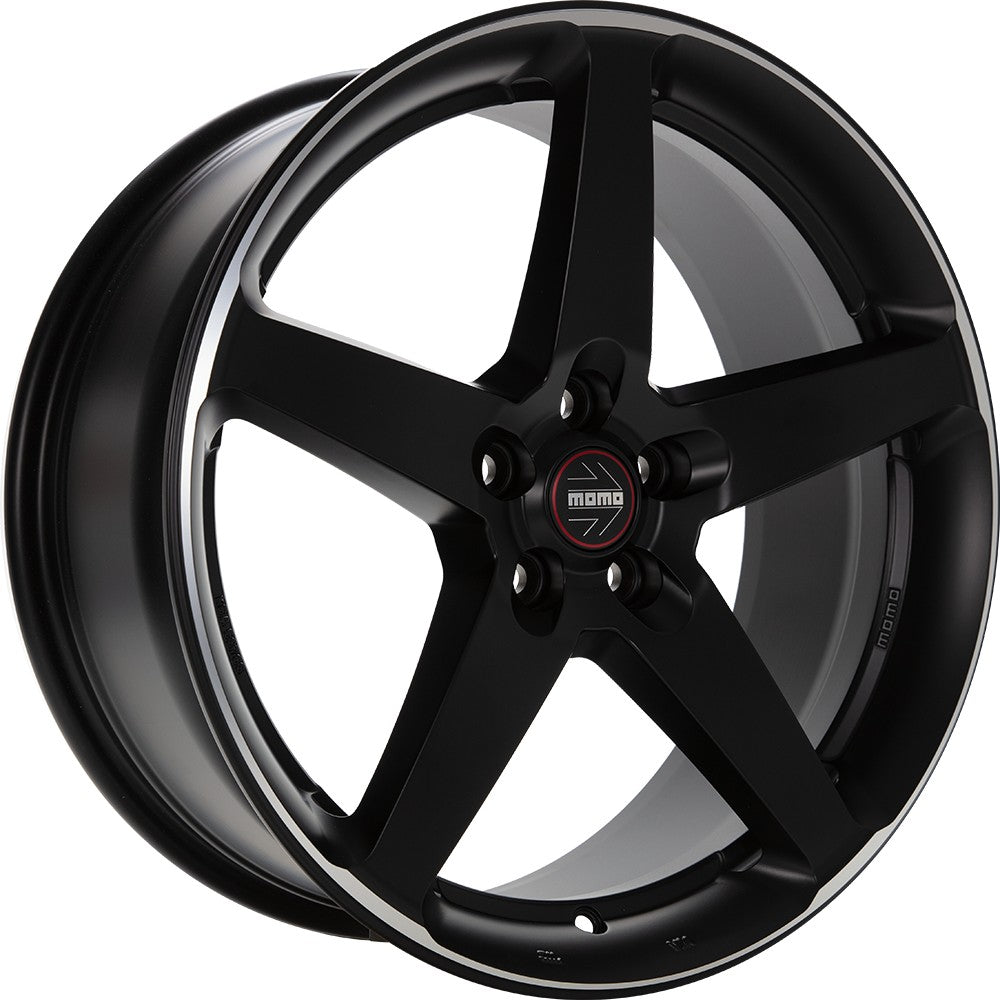Momo Five black matt polish 8x18 ET42 - LK5/112 ML72.3