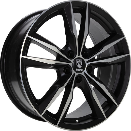 Momo Fast black matt polish Alufelge 8x18 Zoll ET45 LK 5x112 ML72.3
