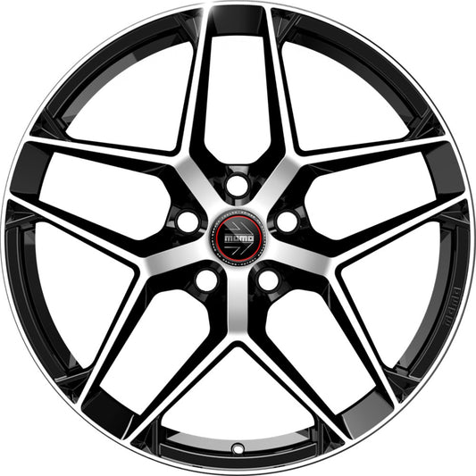 Momo RF07 gloss black diamond cut 8.5x19 ET30 - LK5/112 ML66.6