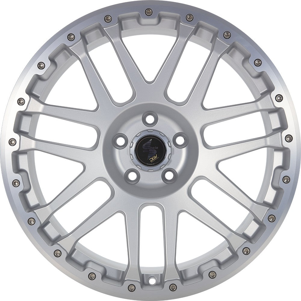 Etabeta Combat CV silver matt lip + cap polished 7x17 ET60 - LK5/130 ML89.1