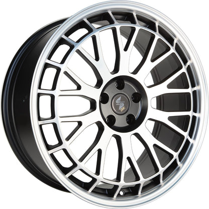 Etabeta Unit black matt lip spokes polished 9.5x21 ET50 - LK5/112 ML66.5