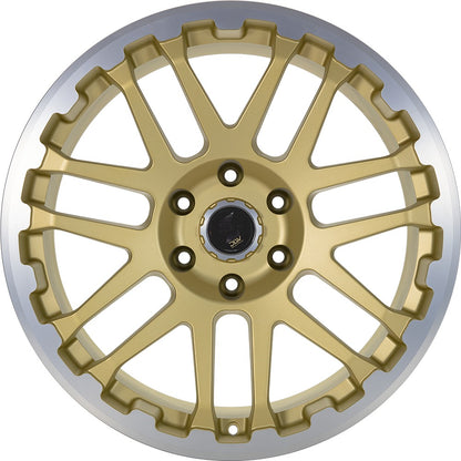Etabeta Combat gold matt lip + cap polished 10x22 ET45 - LK6/139.7 ML93.1