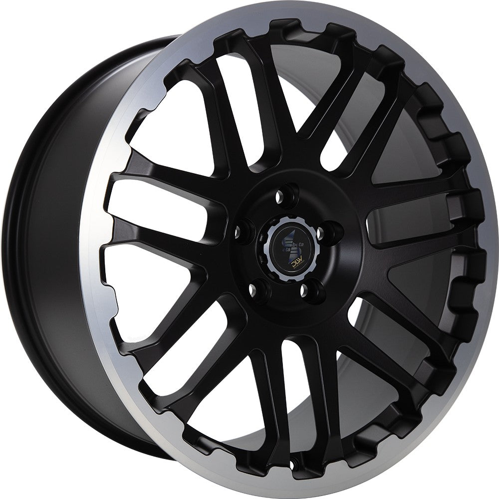 Etabeta Combat black matt lip + cap polished 8x18 ET45 - LK6/139.7 ML93.1