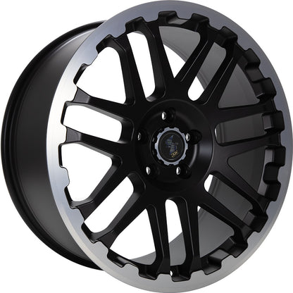 Etabeta Combat black matt lip + cap polished 8x18 ET45 - LK6/139.7 ML93.1
