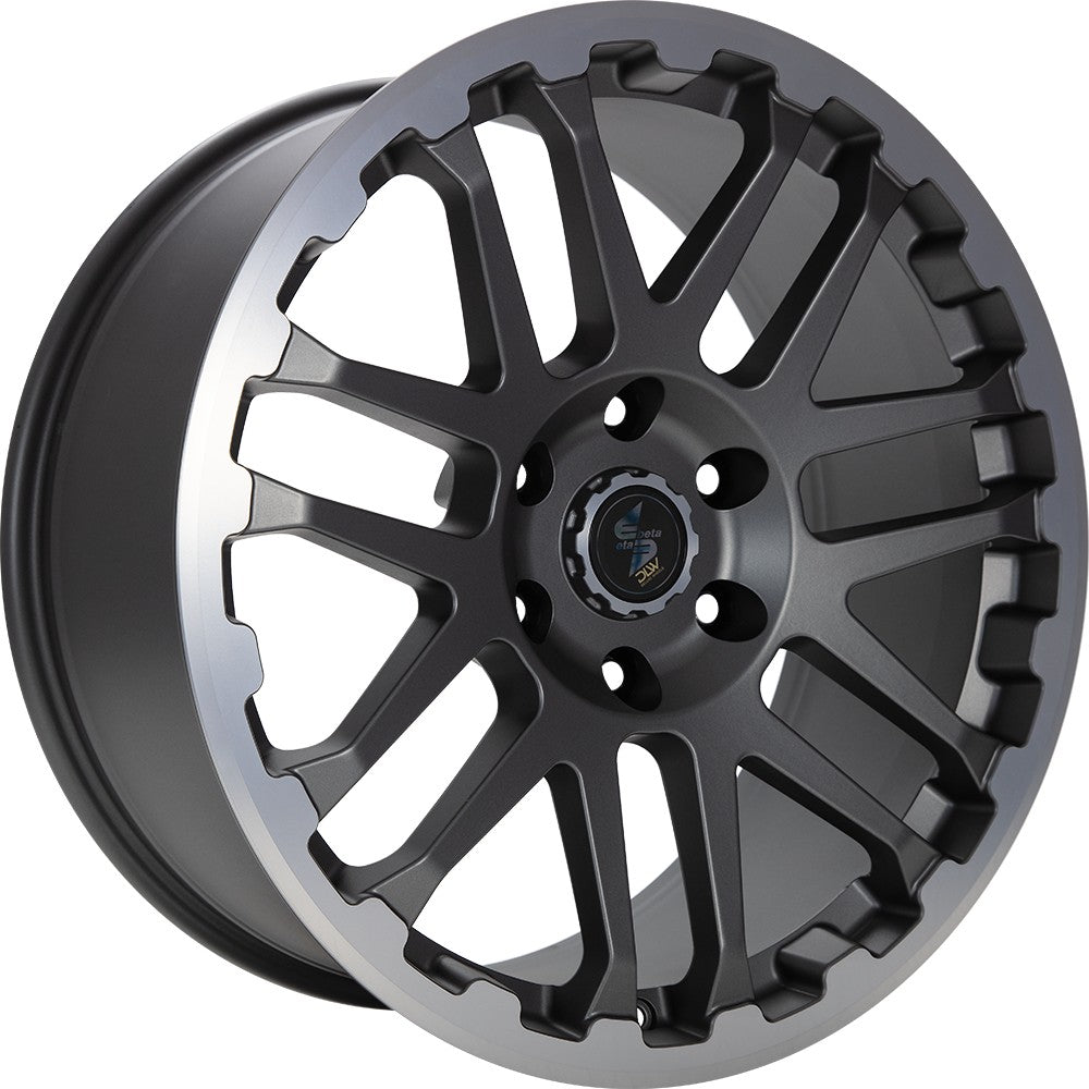 Etabeta Combat anthracite matt lip + cap polished 8x18 ET45 - LK6/139.7 ML93.1