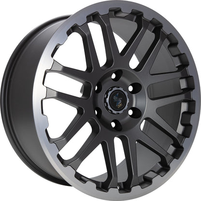 Etabeta Combat anthracite matt lip + cap polished 8x18 ET45 - LK6/139.7 ML93.1