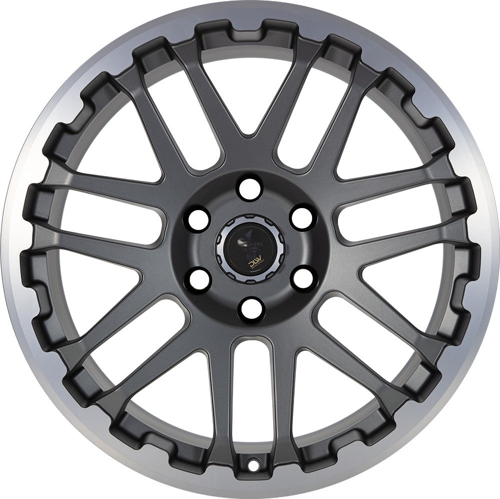 Etabeta Combat anthracite matt lip + cap polished 8x18 ET45 - LK6/139.7 ML93.1