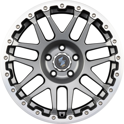 Etabeta Combat CV Anthracite Matt Lip + Cap Polish Alufelge 9x20 Zoll ET40 LK 6x114.3 ML66.1 – Bild 3