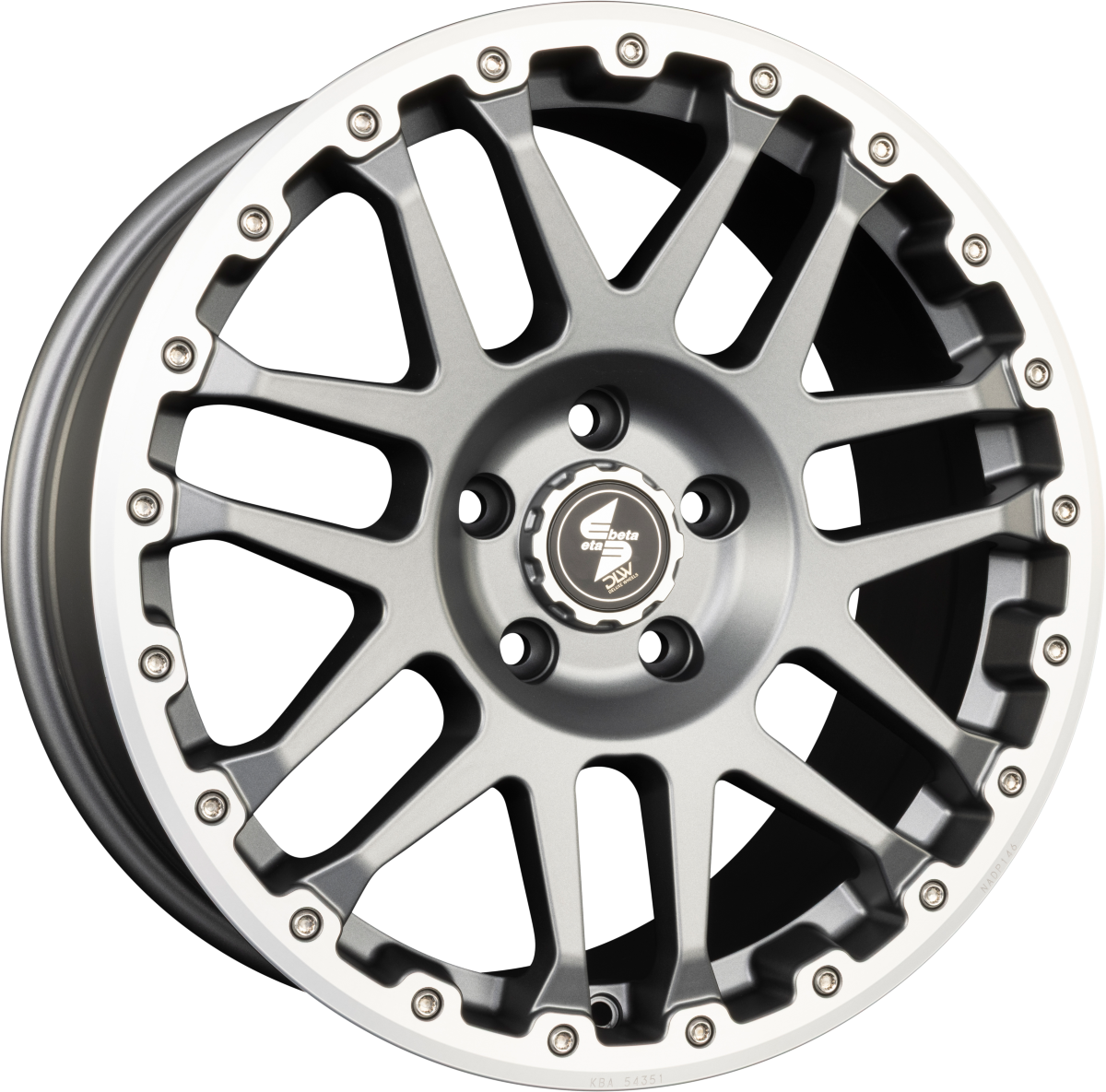 Etabeta Combat CV Anthracite Matt Lip + Cap Polish Alufelge 9x20 Zoll ET40 LK 6x114.3 ML66.1 – Bild 4