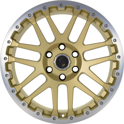 Etabeta Combat CV gold matt lip + cap polished 8x18 ET45 - LK6/139.7 ML93.1