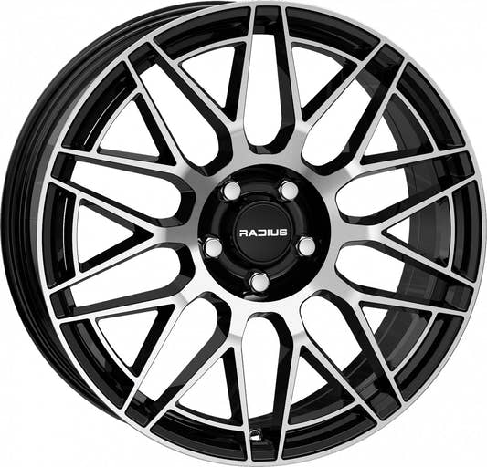 Radius WI42 glossy black machined Alufelge 7.5x19 Zoll ET45 LK 5x120 ML64.1
