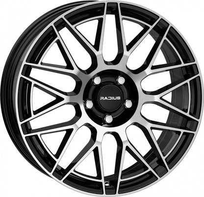 Radius WI42 glossy black machined Alufelge 7.5x19 Zoll ET45 LK 5x120 ML64.1