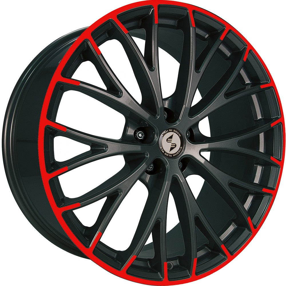 Etabeta Piuma-C black shiny red special edition 9x20 ET48 - LK5/130 ML71.6