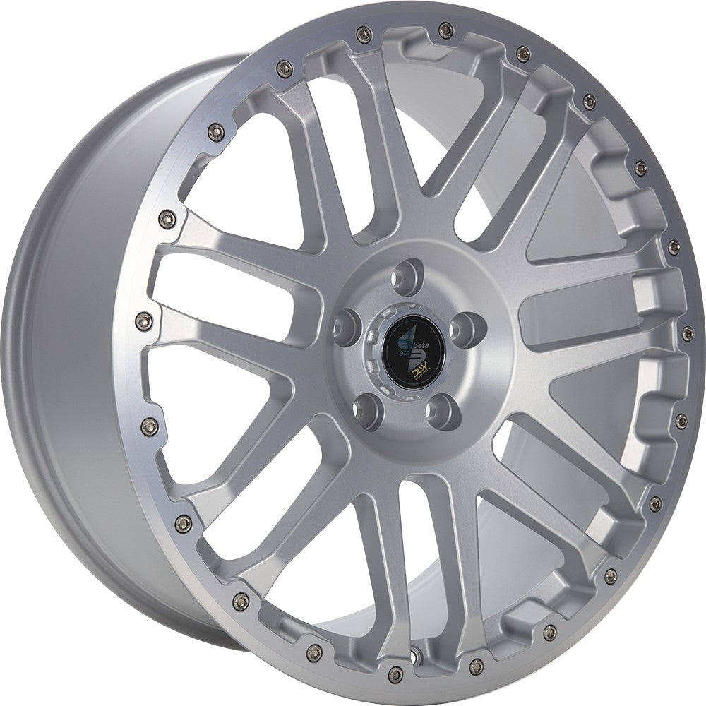 Etabeta Combat CV silver matt lip + cap polished 8x18 ET45 - LK6/120 ML74.6