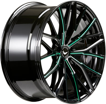 Barracuda Project 3.0 black gloss flashgreen Alufelge 10x20 Zoll ET28 LK 5x112 ML73.1 – Bild 3