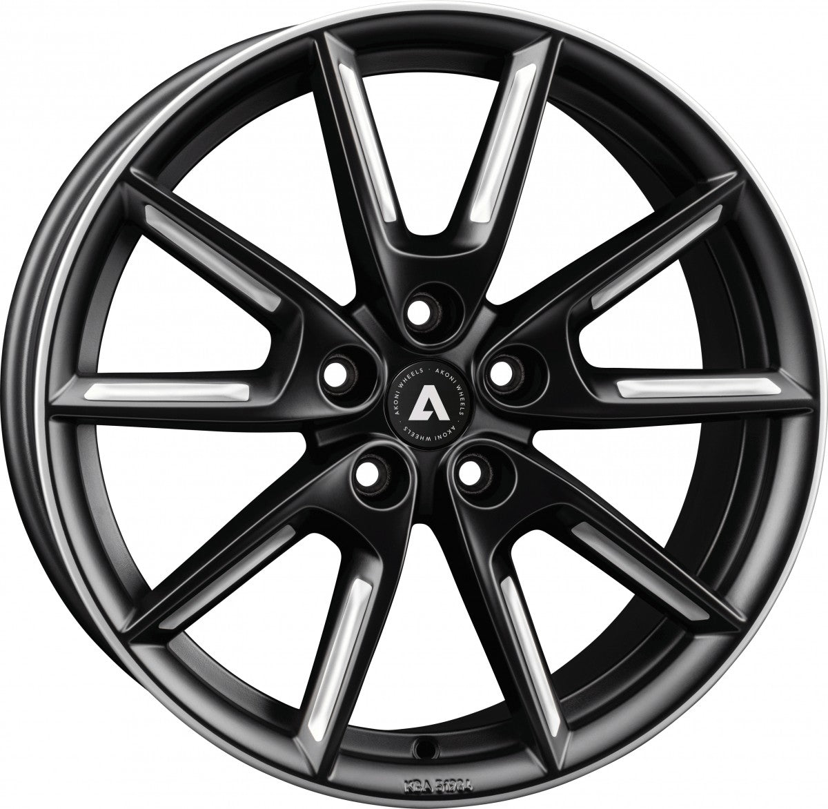 Akoni AK09 black matt silver spoke rim Alufelge 8x18 Zoll ET45 LK 5x108 ML72.5