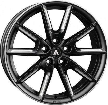 Akoni AK09 black matt silver spoke rim Alufelge 8x18 Zoll ET45 LK 5x108 ML72.5