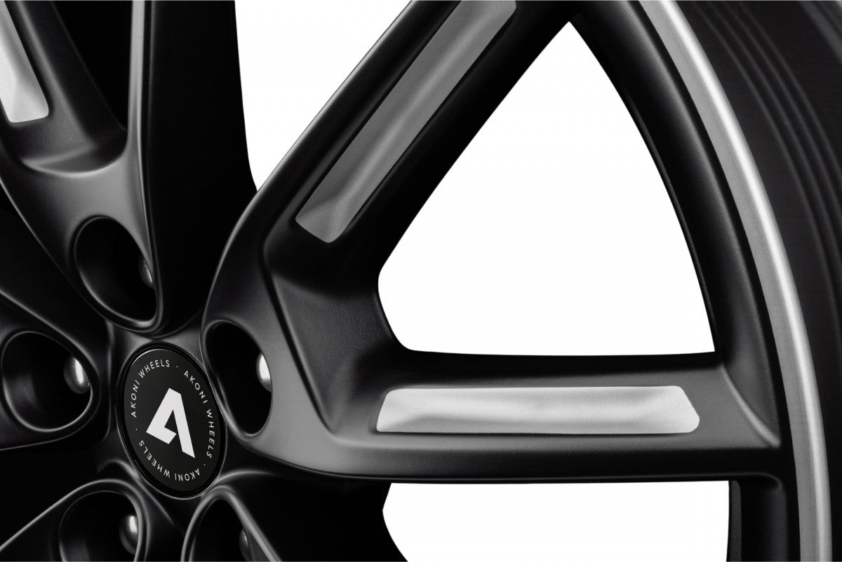 Akoni AK09 black matt silver spoke rim Alufelge 8x18 Zoll ET45 LK 5x108 ML72.5 – Bild 2