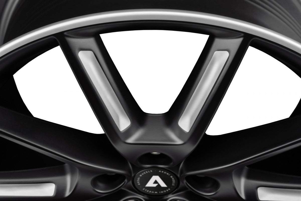 Akoni AK09 black matt silver spoke rim Alufelge 8x18 Zoll ET45 LK 5x108 ML72.5 – Bild 3