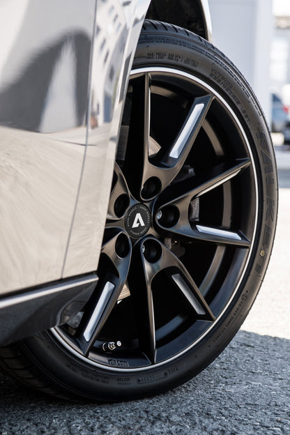 Akoni AK09 black matt silver spoke rim Alufelge 8x18 Zoll ET45 LK 5x108 ML72.5 – Bild 5