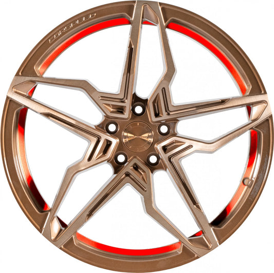 Corspeed Kharma higloss-bronze brushed surface undercut trimline red Alufelge 10x20 Zoll ET35 LK 5x112 ML73.1 – Bild 2