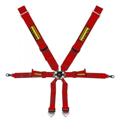 Schroth Profi Porsche 996/997 3x2 rot mit schwarz/gelbem SCHROTH RACING Logo