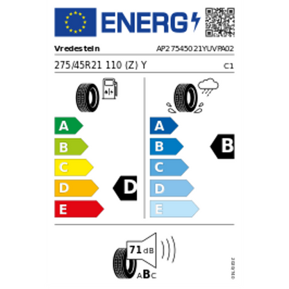 Vredestein Ultrac Vorti+ XL FSL 275/45 R21 110Y – Bild 2