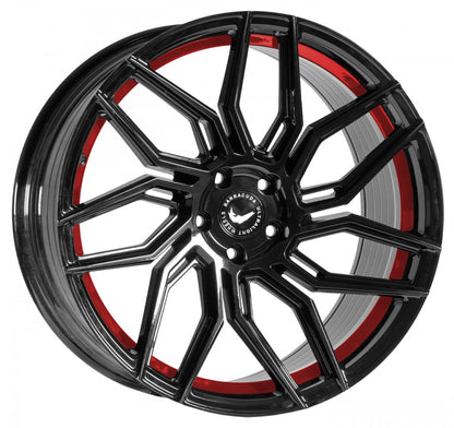 Barracuda Dragoon higloss-black undercut trimline red Alufelge 8.5x19 Zoll ET38 LK 5x112 ML73.1