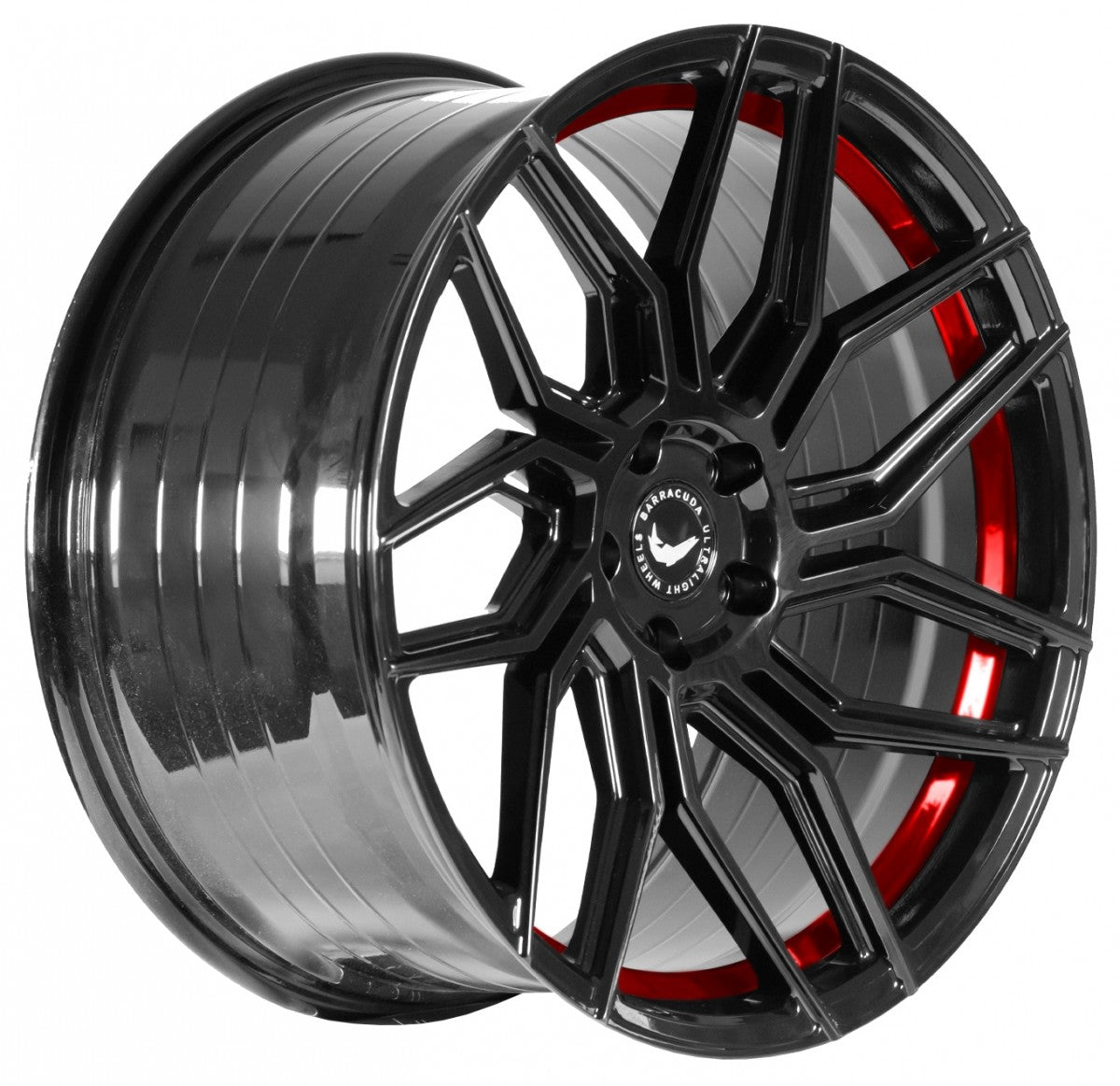 Barracuda Dragoon higloss-black undercut trimline red Alufelge 8.5x19 Zoll ET38 LK 5x112 ML73.1 – Bild 3