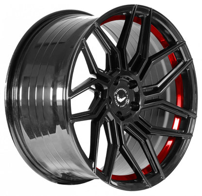 Barracuda Dragoon higloss-black undercut trimline red Alufelge 8.5x19 Zoll ET38 LK 5x112 ML73.1 – Bild 3
