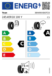 Toyo Proxes Sport 2 XL MFS DOT23 245/45 R18 100Y DOT DOT23 – EU-Reifenlabel