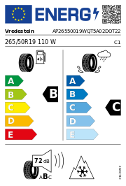 Vredestein Quatrac 5 FSL XL 3PMSF DOT22 265/50 R19 110W DOT DOT22 – EU-Reifenlabel