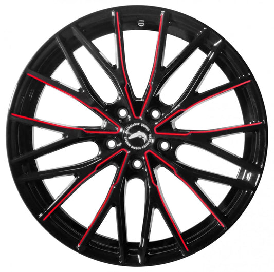 Barracuda Project 3.0 black gloss flashred Alufelge 8.5x20 Zoll ET28 LK 5x112 ML73.1 – Bild 2