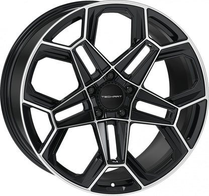 Proline Techart Daytona II black polished Alufelge 10x22 Zoll ET40 LK 5x130 ML71.5