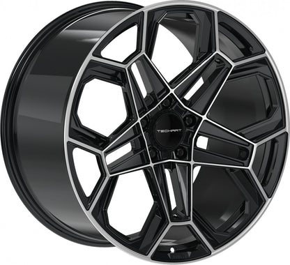 Proline Techart Daytona II black polished Alufelge 10x22 Zoll ET40 LK 5x130 ML71.5 – Bild 3