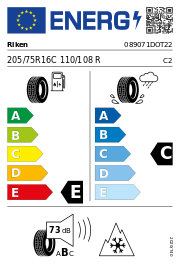 Riken Cargo Winter 3PMSF DOT22 205/75R16C 110/108R DOT DOT22 – EU-Reifenlabel