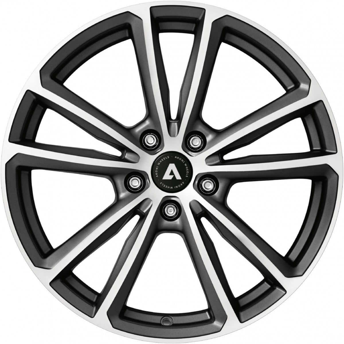 Akoni AK03 graphite matt polished Alufelge 7.5x18 Zoll ET25 LK 5x112 ML66.6 – Bild 2