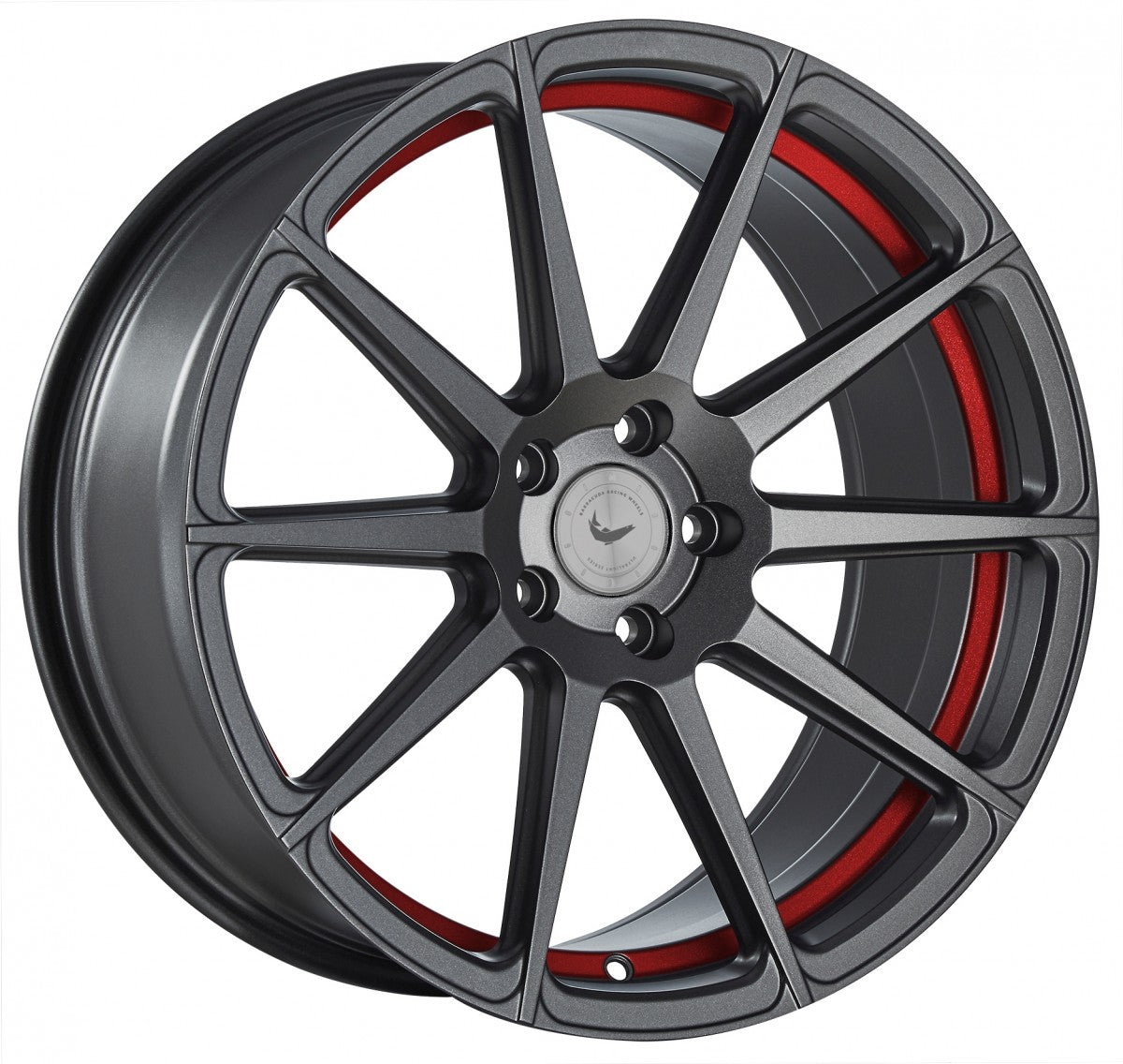Barracuda Project 2.0 mattgunmetal / Undercut Color Trim rot Alufelge 8.5x19 Zoll ET25 LK 5x112 ML73.1