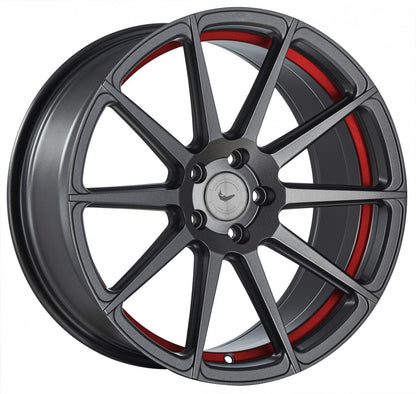 Barracuda Project 2.0 mattgunmetal / Undercut Color Trim rot Alufelge 8.5x19 Zoll ET25 LK 5x112 ML73.1