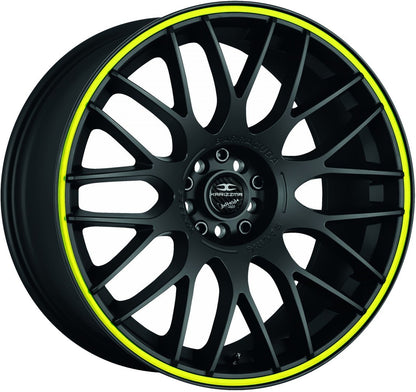 Barracuda Karizzma mattblack PureSports / Color Trim gelb Alufelge 9x20 Zoll ET37 LK 5x112 ML73.1