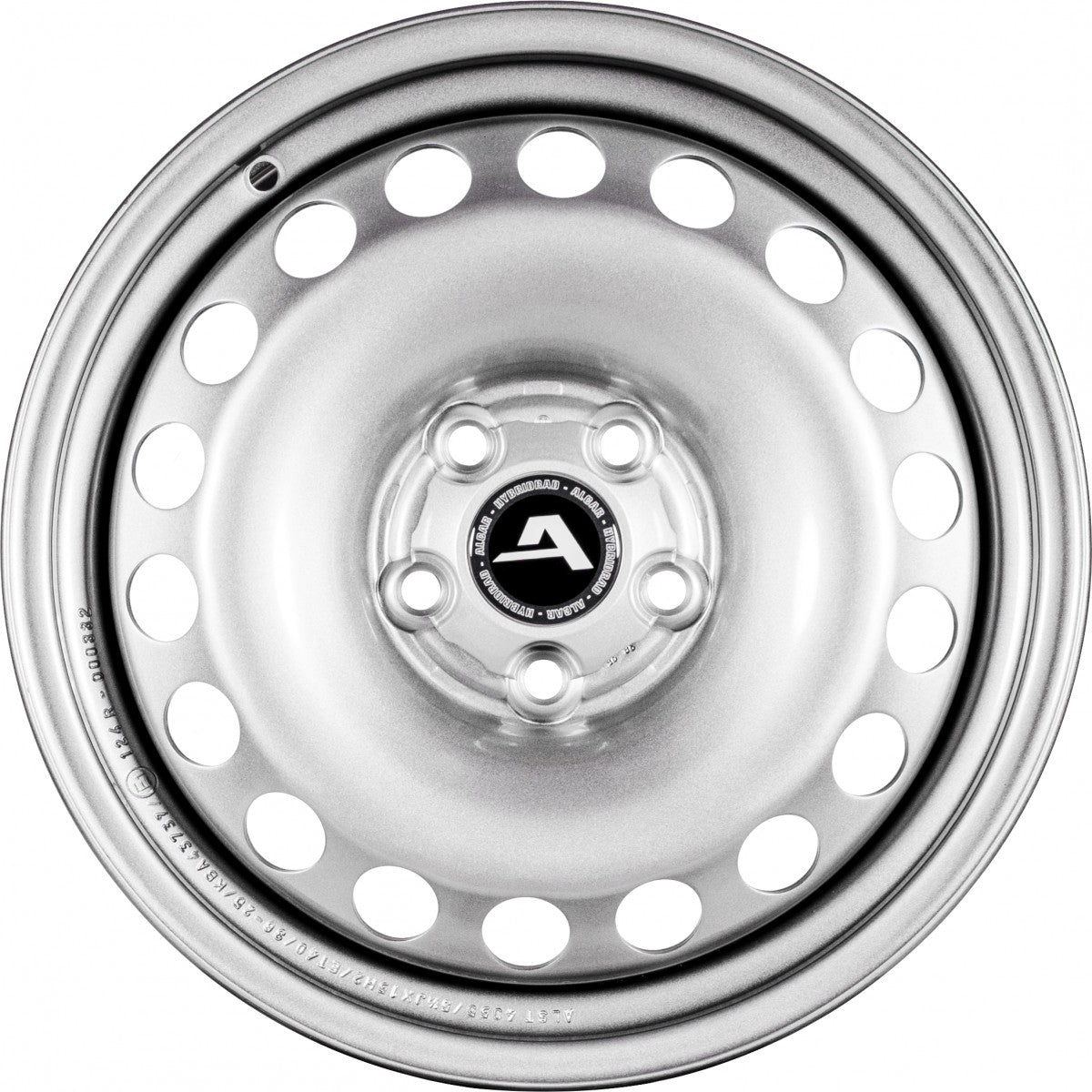 Alcar 4055 silber (inkl. Nabenkappe) Stahlfelge 5.5x15 Zoll ET40 LK 5x100 ML57.1 – Bild 2
