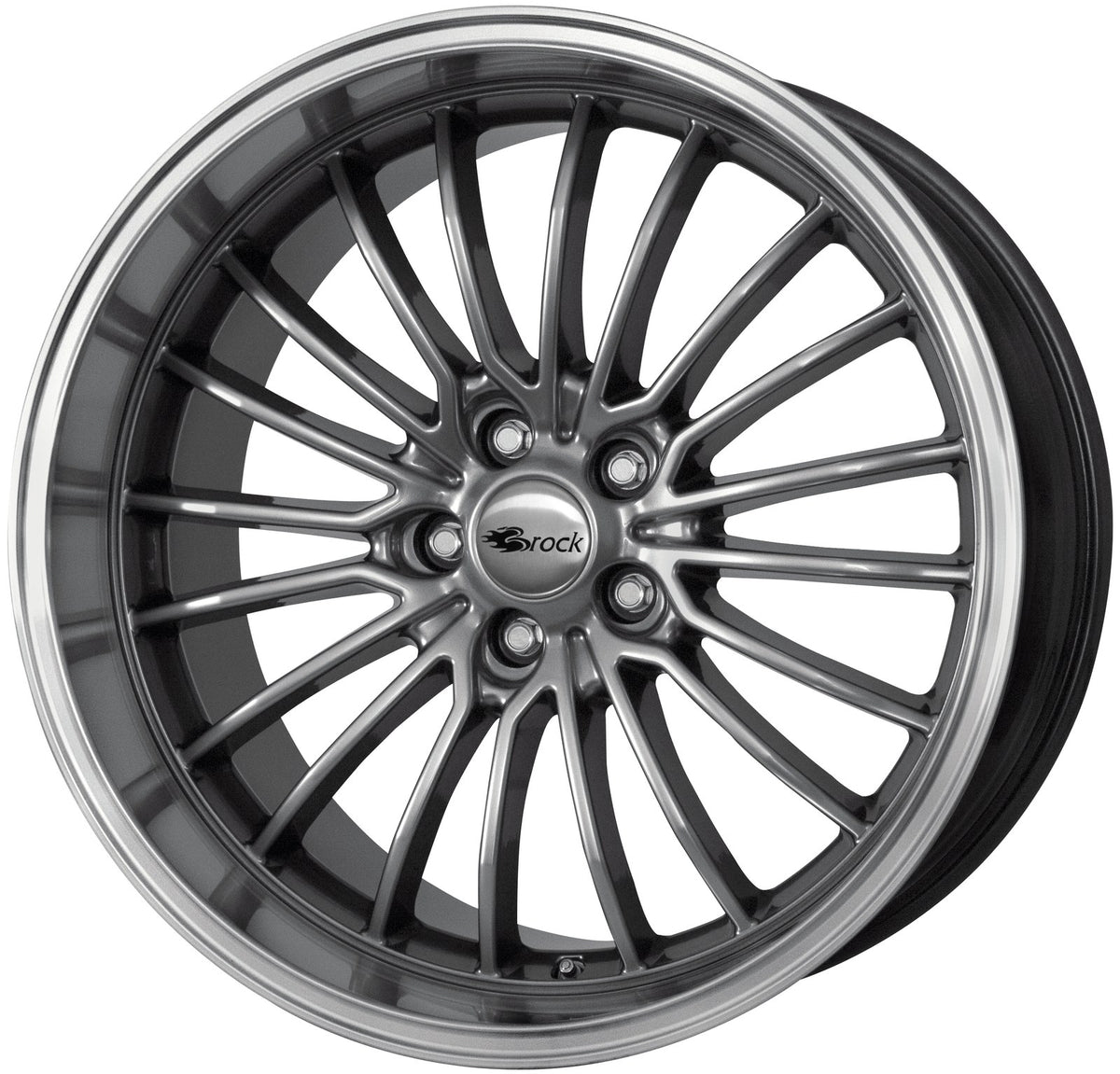 Brock / RC B24-GP Chromsilber Horn Poliert (CSSHP) Alufelge 8.5x19 Zoll ET40 LK 5x114.3 ML72.6 – Bild 2