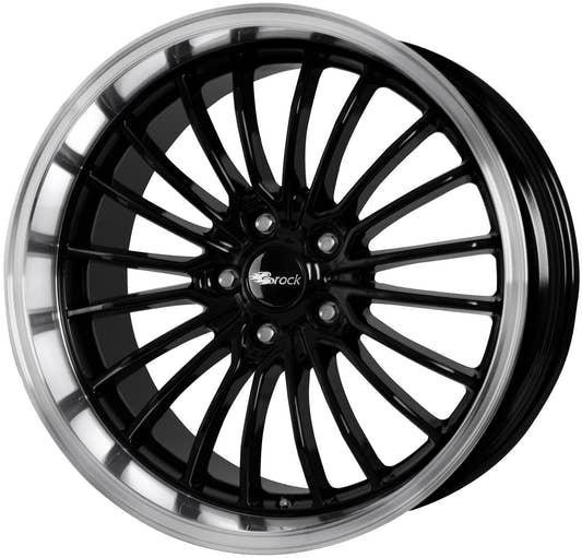 Brock / RC B24-GP Schwarz Glanz Horn Poliert (SGHP) Alufelge 9x20 Zoll ET35 LK 5x114.3 ML72.6 – Bild 2