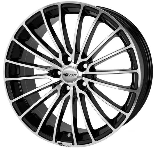 Brock / RC B24 Schwarz Glanz Voll Poliert (SGVP) Alufelge 7.5x16 Zoll ET38 LK 5x110 ML65.1 – Bild 2