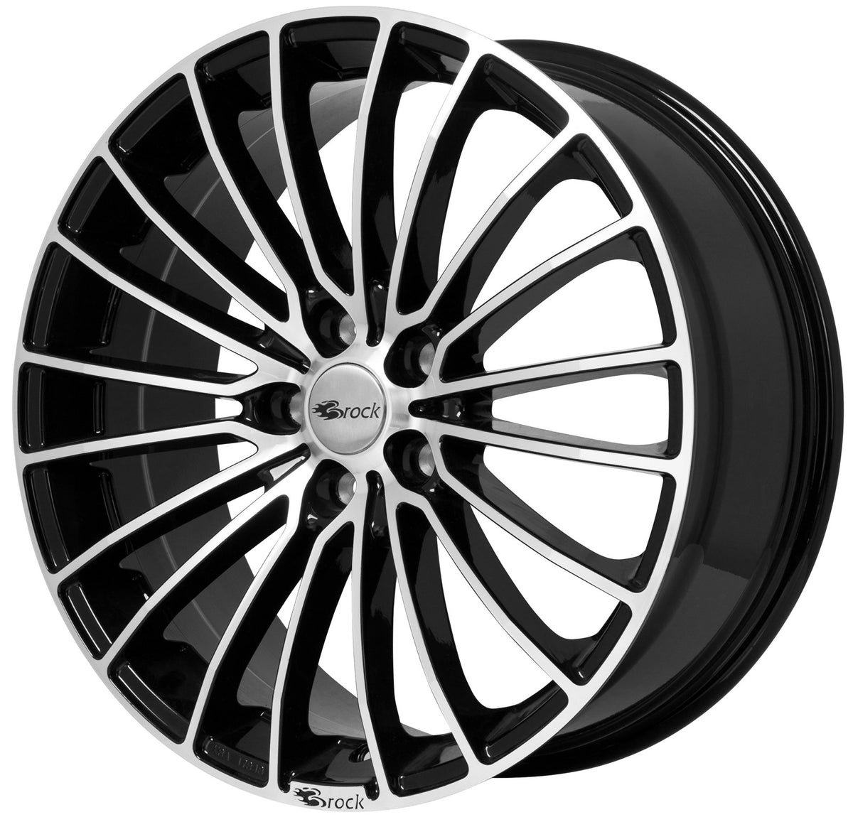 Brock / RC B24 Schwarz Glanz Voll Poliert (SGVP) Alufelge 8x19 Zoll ET45 LK 5x108 ML72.6 – Bild 3
