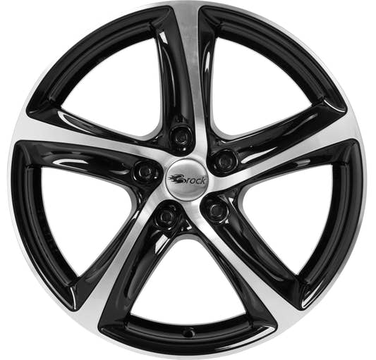 Brock / RC B25 Schwarz Glanz Voll Poliert (SGVP) Alufelge 7.5x17 Zoll ET38 LK 5x114.3 ML72.6